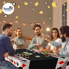 3 Pcs Casino Theme Party Decorations Poker Tablecloth Poker Plastic Disposable T