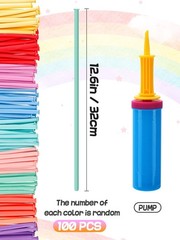 100 Pcs 260 Balloons Kit with Pump – Kids Premium Latex Twisting Long Balloon…