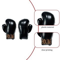 4 Pcs Boxing Gloves Balloons, Red & Black Foil Punching Glove Balloons, Sport…