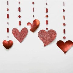 Cheerland Glitter Red Heart Garlands Valentines Day 1 Count (Pack of 1),