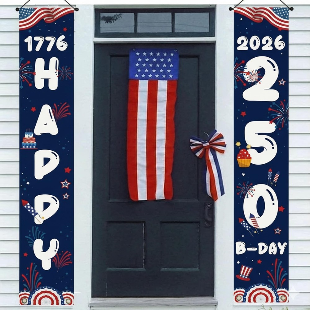 250 Anniversary USA Decorations America Fourth of July Patriotic Decor Banner