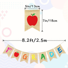 1St Grade Banner Burlap for Back to School Decorations | Happy First Day of Scho
