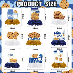 Milk Cookies Birthday Decorations – 9 Pcs Milk and Cookie 1St Birthday Honeycomb