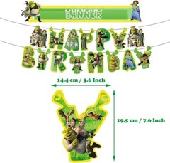 Shrek Theme Kids Birthday Party Decorations Set,Balloons Banner Cake Toppers NEW