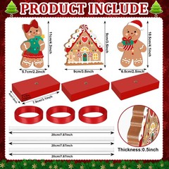 3 Pcs Christmas Wooden Gingerbread Man Table Decorations Tiered Tray Decor