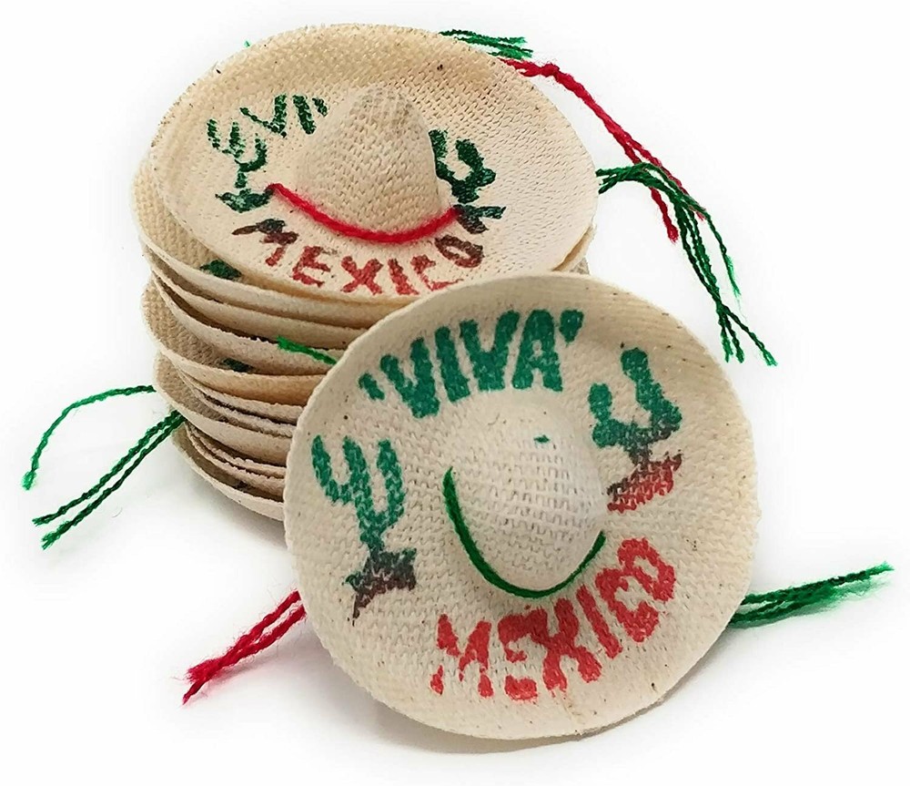 Mini Mexican Sombrero Hats 12 Pack – Mexican Fiesta Decorations – Cinco de…