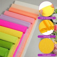 24 Colors Crepe Paper Rolls 10×98 Inch 100 PCS Green Floral Iron Wire Kit