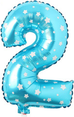 16″ Inch Single Blue with Star Alphabet Letter Number Balloons Aluminum Hanging