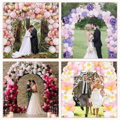 Black Balloon Arch Stand Kit, Adjustable Balloon Arch Stands for Floor Garden…