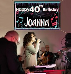 Birthday Gold Backdrop Background Banner Any Name, Age Music Party decoration