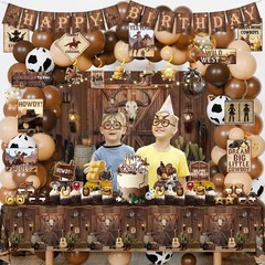 Western Party Decorations, 126 Pcs Wild West Cowboy Rodeo Bday Party Decor Su…