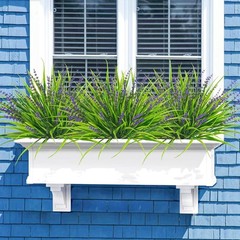 10 Pcs Artificial Plants Outdoor, UV Resistant Fake Outdoor 10pcs, Purple