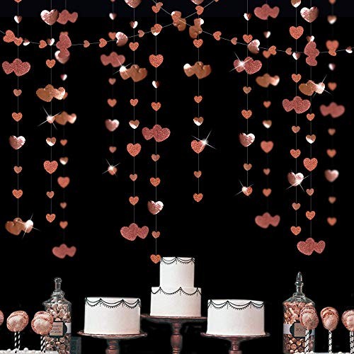 Valentines Day Party Decorations Rose Gold 52 Foot (Pack of 4),
