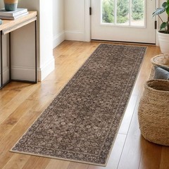 SIILOOM 2×6 Washable Runner Rug for 2′ x 6′ (Runner), Rust Reddish Brown