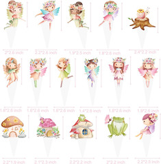 Fairy Cupcake Toppers 48Pcs Fairy First Birthday Party Decorations Fairy Garden