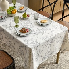 OMMATO Linen Floral Tablecloths Rectangular Farmhouse Vintage French Rustic Tabl