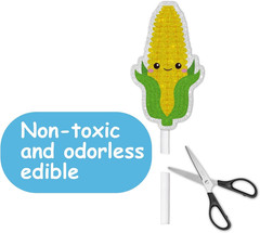 18Pcs Yellow Glitter Cute Corn Dessert Cupcake Topper Funny Vegetable Theme Deco