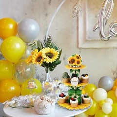 Sunflower Cupcake Stand Sunflower Party Decorations Supplies 3 Tier Summer Ye…