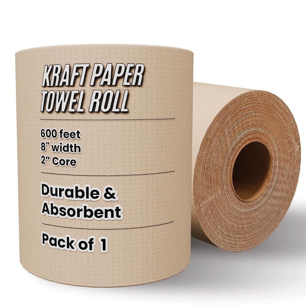 Restaurantware Paper Towel Roll 600′ x 8″ 1 Ply Universal Dispenser 2″ Core Hard