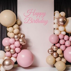 Happy Birthday Sign for Backdrop Decal Sign, Pink Happy Birthday Party Decal …