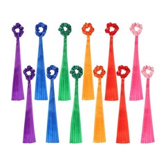 Rainbow Dance Ribbons, Wrist Streamers 12 Pcs & Solid Bright Set