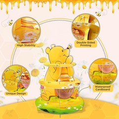 2 Pack Winnie Baby Shower Decorations Birthday Cupcake Stands: Bear Party The…