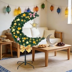 3ft Lighted Ramadan Moon Tree Star Decorations Islamic