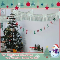 4 Pack Each 10 Feet Glitter Silver Parade Float Decorations for Trailer Car,