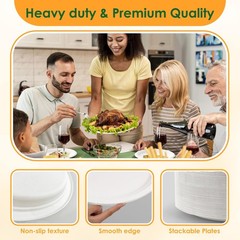 Disposable Oval Paper Plates, 100Pack 12.5inch Biodegradable Large, Compostab…
