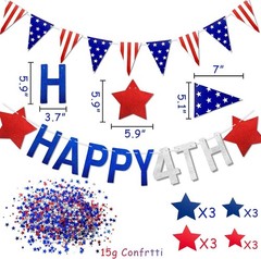 All-in-One July 4th Decorative Set – Paper Fans & Banners for Festive Spirit