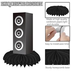 9 PCS 80s 90s Hip Hop Party Honeycomb Centerpieces Radio Boombox Decor