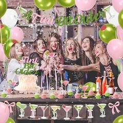 Martini Bow Birthday Party Decorations, Green Pink Glitter A Tini Bit Older