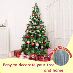10000 Strands Silver Metallic Christmas Tinsel Foil Fringe Icicles Tree Decor