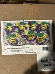 Beistle Mardi Gras Assortment 25 Hats 25 Masks 50 Horns 25 33” Party Beads