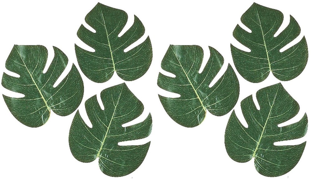 BULK 72-PC Medium 6″X8″ Tropical Monstera Leaves Polyester Luau Beach Decor #4-P