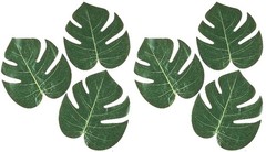 BULK 72-PC Medium 6″X8″ Tropical Monstera Leaves Polyester Luau Beach Decor #4-P