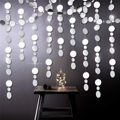 39ft Mirror Silver Circle Dots Garlands for Wedding Party Decorations Hanging Ci