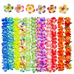 50Pcs Hawaiian Leis for Luau Party Bulk Lays Necklace Multicolour