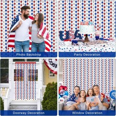 4th of July Decorations,Patriotic Decorations Backdrop,2 Pack Red White and B…