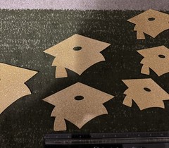 Graduation Red Gold Glitter Assorted Cutouts Random Qty -Paper Grad Decoration