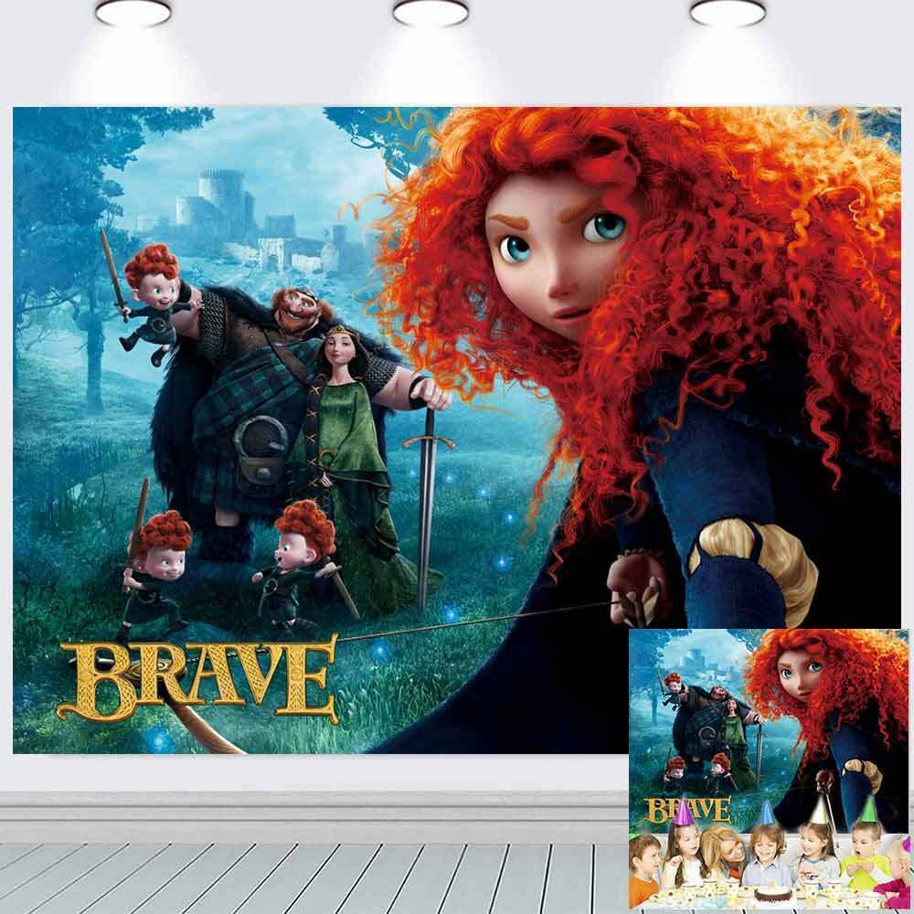 Merida Princess Birthday Party Decoration Backdrop Banner Background Vinyl 7x5ft