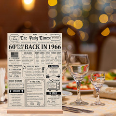 60Th Birthday Decorations Women Men, Vintage Back in 1966 Birthday Poster Acryli