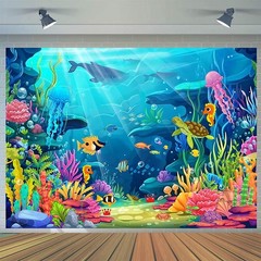 7X5FT Under The Sea Photography Backdrop Under The Sea Backdrop Ocean Themed Bir