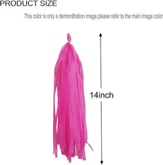 Hot Pink Light Pink Tissue Paper Tassels Garland Tassel Banner for Party Decorat