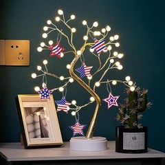 Red White Blue Star Patriotic Decorations 24 Pcs 4th of July Hanging Ornaments