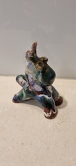 10cm Glazed Pottery Dog Creative Art Paint