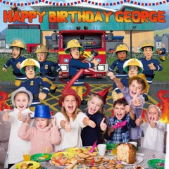 Fireman Sam Personalised Custom Birthday Banner Backdrop Party Decor Gift