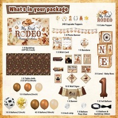 My First Rodeo Birthday Decorations, Wild West Western Cowboy Rodeo 1st Birth…