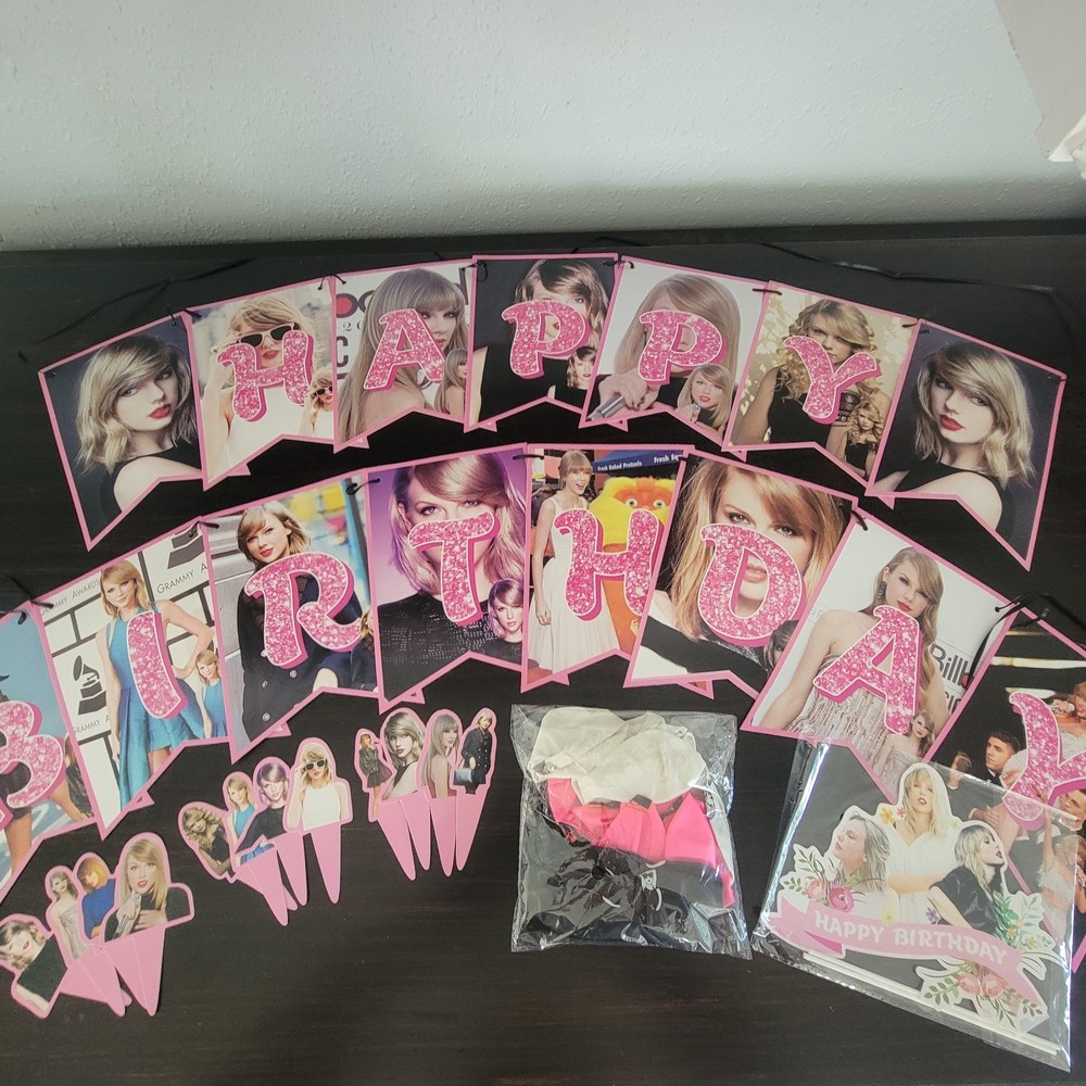 Taylor Swift Birthday Party Decorations Supplies Background Banner Cupcake