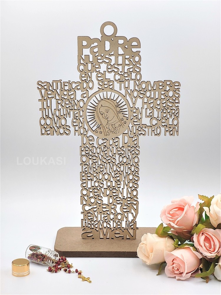 US 12pcs Lady Guadalupe First Communion Baptism Crucifix Centerpieces Laser Cut